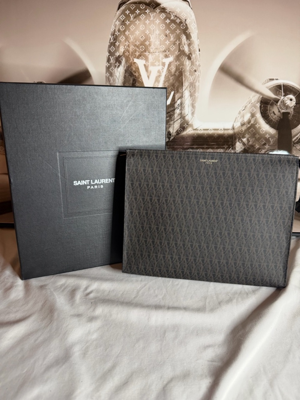 Authentic Saint Laurent YSL Monogram Clutch